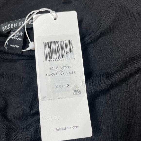 Eileen Fisher NWT Mock Neck Drawstring Tie Waist Black Size XS Sleeveless - Picture 6 of 10